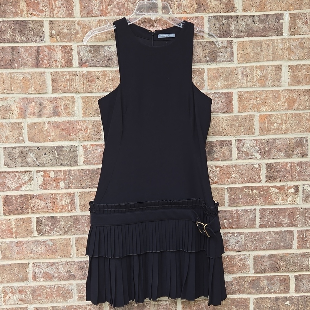 Alexander McQueen Fully Lined Black Two-Tiered Cut-Out Dress Size 40 - Picture 2 of 5